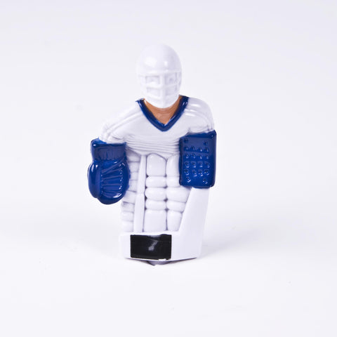 Rod Hockey Goalie with Plastic Rod attachment, White and Blue