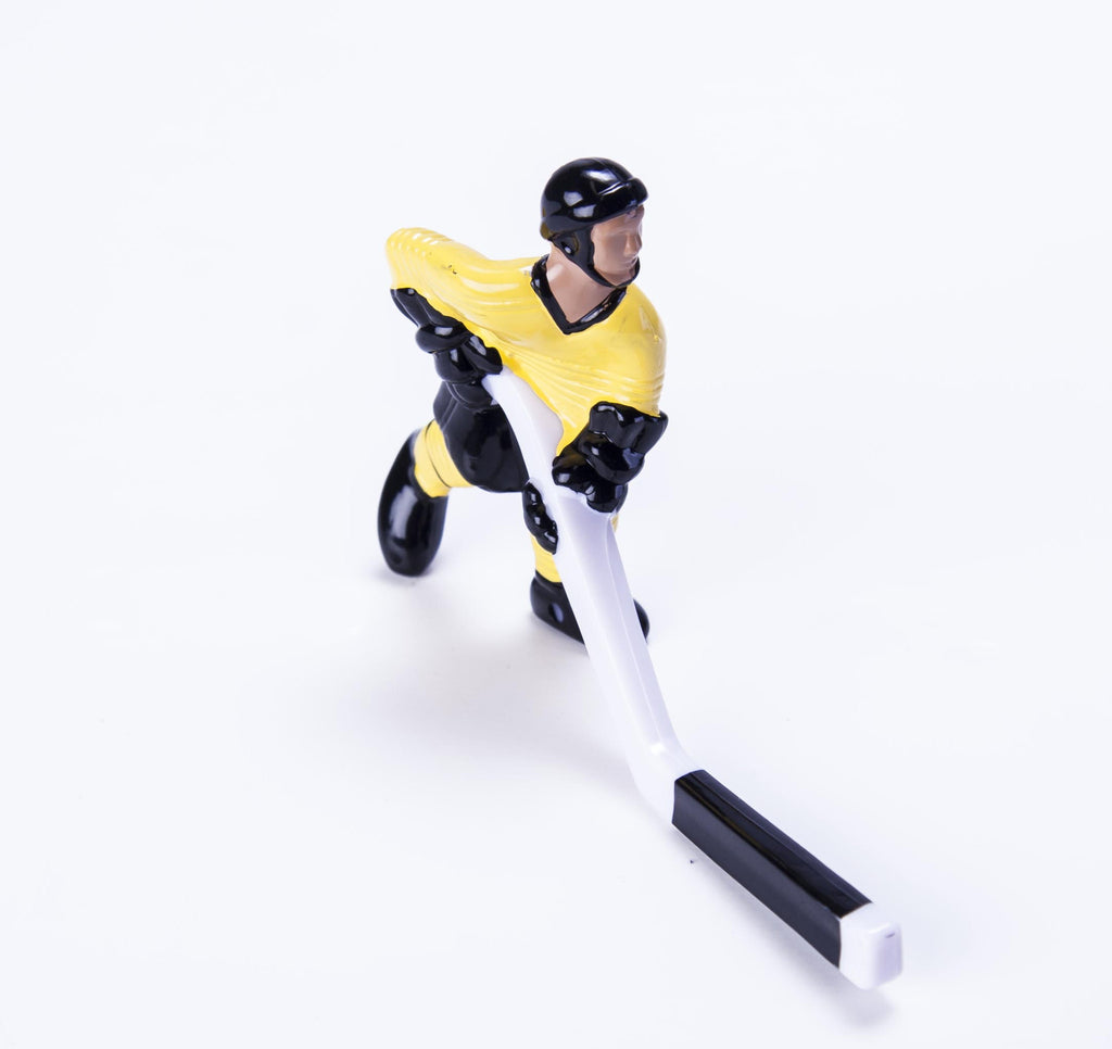 Rod Hockey Player (45mm short stick) with Steel Rod attachment, Yellow and Black